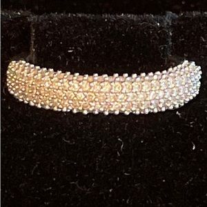 14K white gold pave set diamond ring